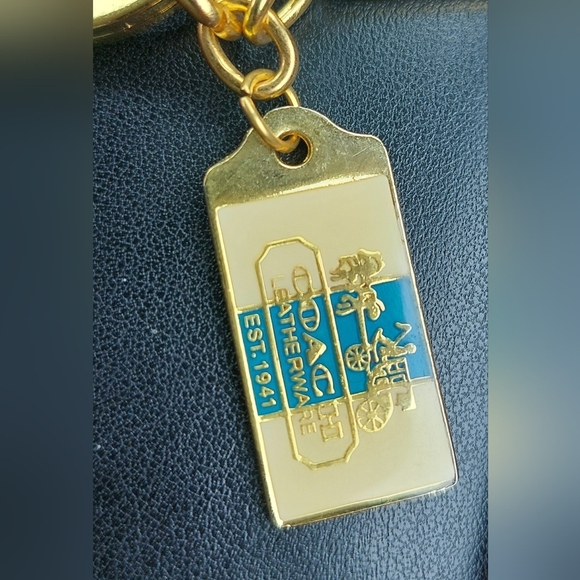 Coach Gold and Blue Bag - Picture 1 of 2